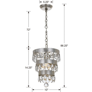 Perla 1 Light Antique Gold Mini Chandelier
