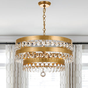 Perla 5 Light Antique Gold Chandelier