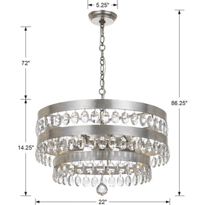 Perla 5 Light Antique Gold Chandelier