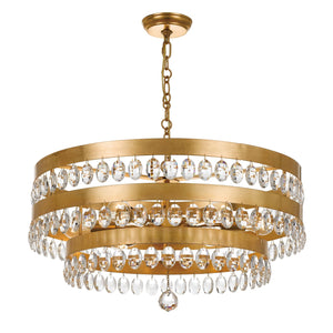 Perla 6 Light Antique Gold Chandelier