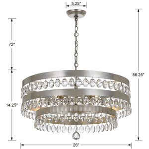 Perla 6 Light Antique Gold Chandelier