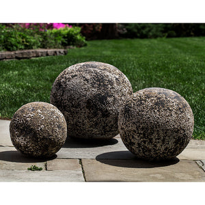 Brown Angkor Glazed Terra Cotta Spheres - Set of 3