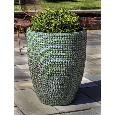 Tall Sisal Weave Planter in Seafoam Green - Set of 3