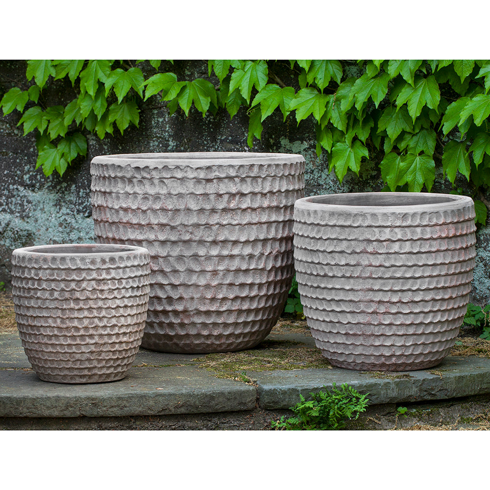 Dimple Indoor/Outdoor Planters - Antique Terra Cotta (Set of 3)