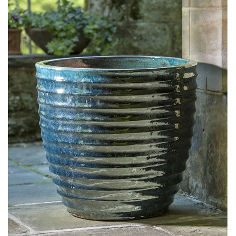 ribbed plant pots Linea Ribbed Planter - Dark Blue (Set of 3)