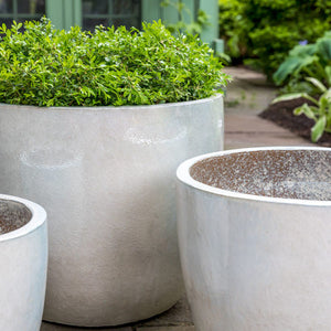 Pearl White Glazed Terra Cotta Planters - Set of 3