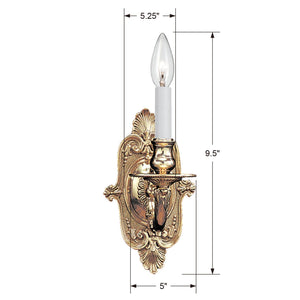 Crystorama 1 Light Polished Brass Cast Brass Wall Mount III
