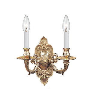 Crystorama 2 Light Polished Brass Cast Brass Wall Mount III