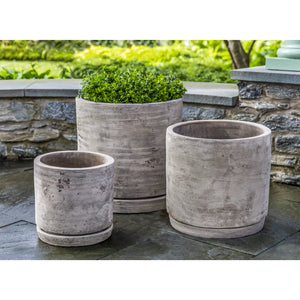 Sgraffito Antico Terra Cotta Cylinder Planters - Set of 3