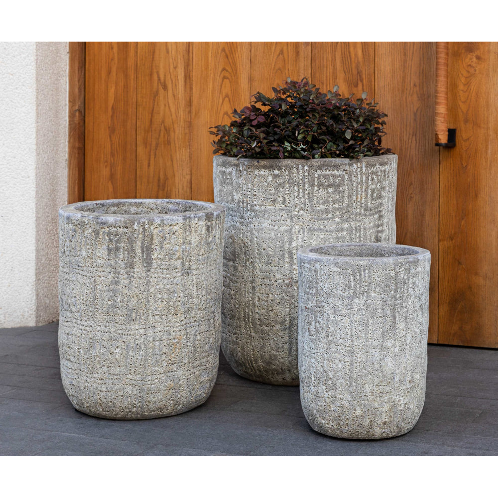 grey indoor planter Eero Aged Tall Planter in Light Grey - Set of 3