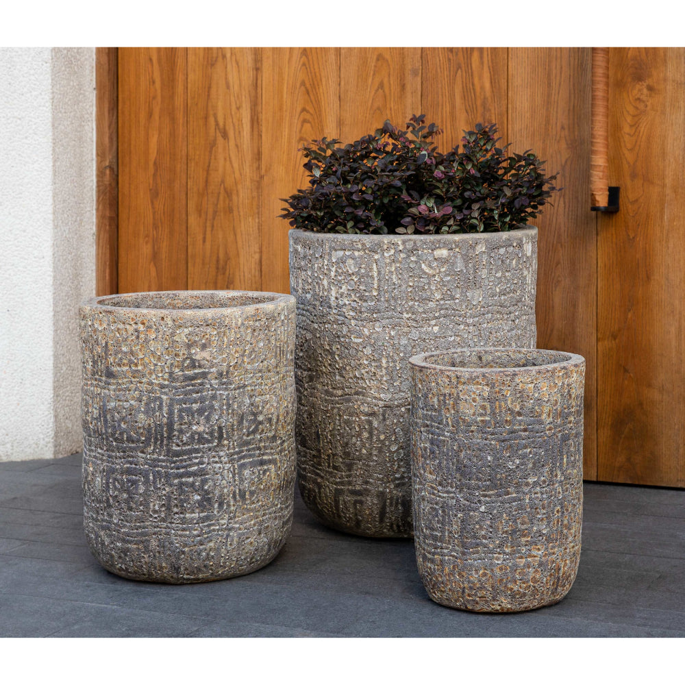 Eero Aged Tall Planter in Weathered Grey - Set of 3 - Scenario Home