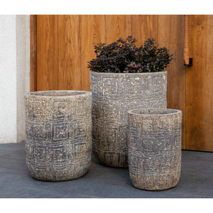 Eero Aged Tall Planter in Weathered Grey - Set of 3