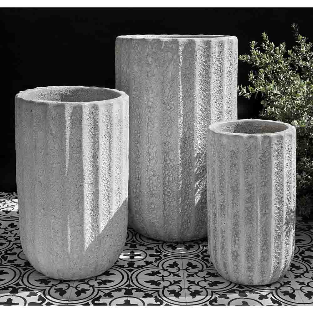 Campania International Maris Tall Planter - Set of 3 White Coral
