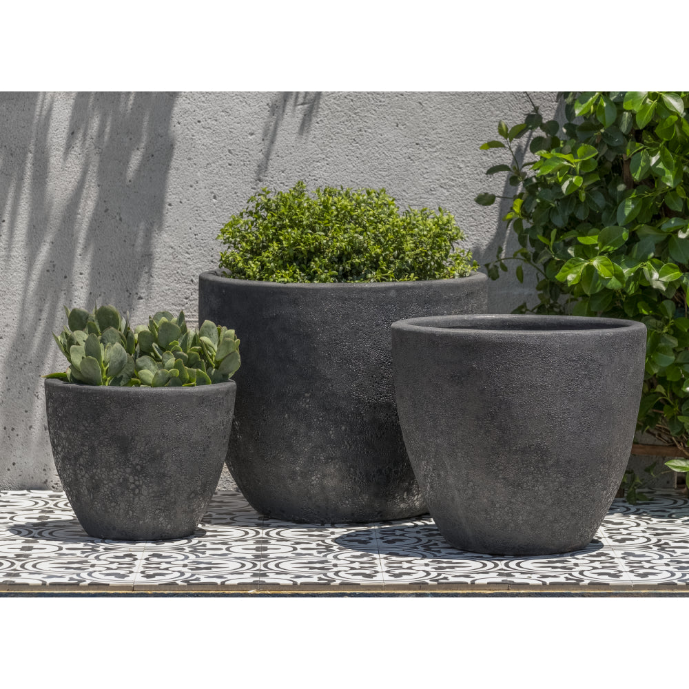 Volcanic Coral Glazed Terra Cotta Tapered Planters - Set of 3