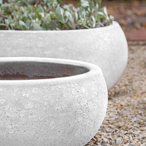 Angkor Terra Cotta Bowl Planter - White Coral (Set of 3)