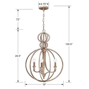 Garland 3 Light Distressed Twilight Mini Chandelier