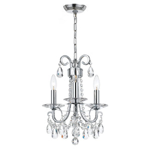 Othello 3 Light Clear Crystal Polished Chrome Mini Chandelier