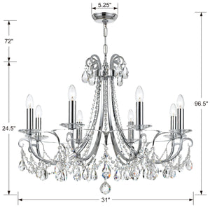 Othello 8 Light Clear Crystal Polished Chrome Chandelier