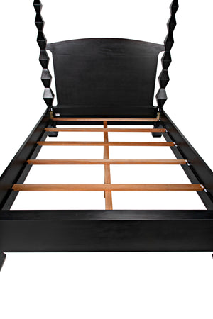 Brancusi Bed, Queen, Hand-Rubbed Black