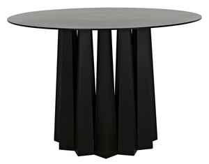 Column Dining Table, Black Metal