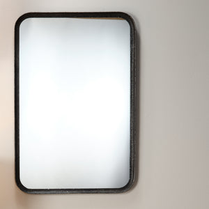 Principle Vanity Mirror - Black Distressed Metal