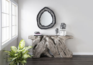 Cast Crystal on Stand, Liquid Silver, Small