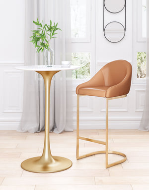 Scott Bar Chair Tan & Gold