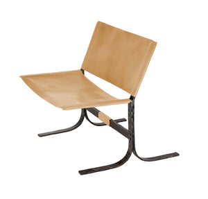 Alessa Sling Chair in Brown Leather