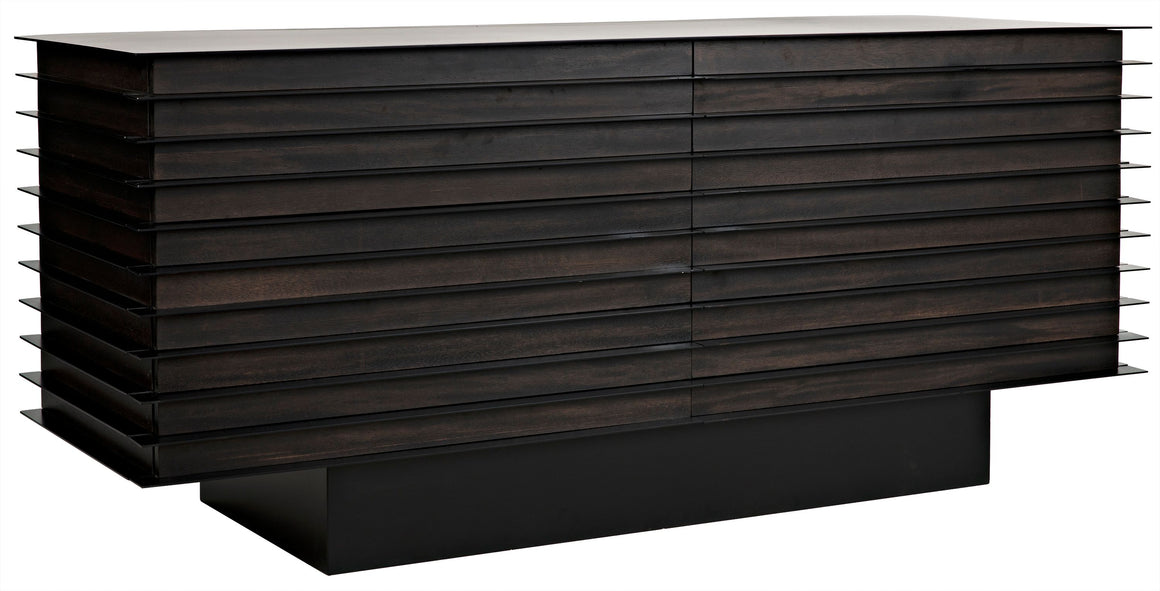 Elevation Sideboard - Ebony Walnut with Metal Details