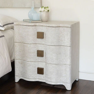 Curved Linen Nightstand