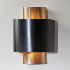Curved Metal Wall Sconce -Bronze & Gold