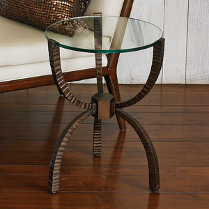 Bowed Leg Accent Table - Bronze
