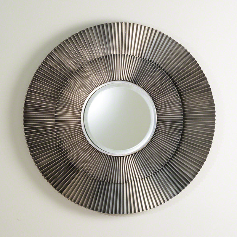 Round Crimp Mirror – Antique Nickel
