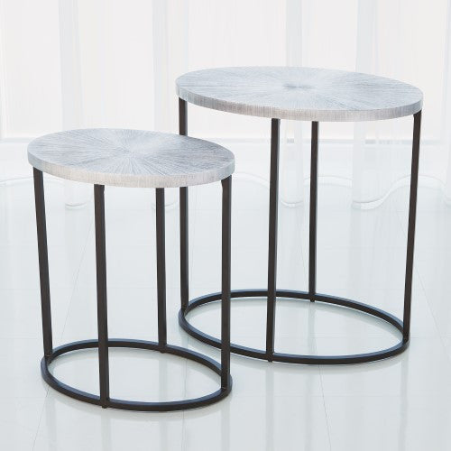 Striated Nickel Side Table – Large or Small