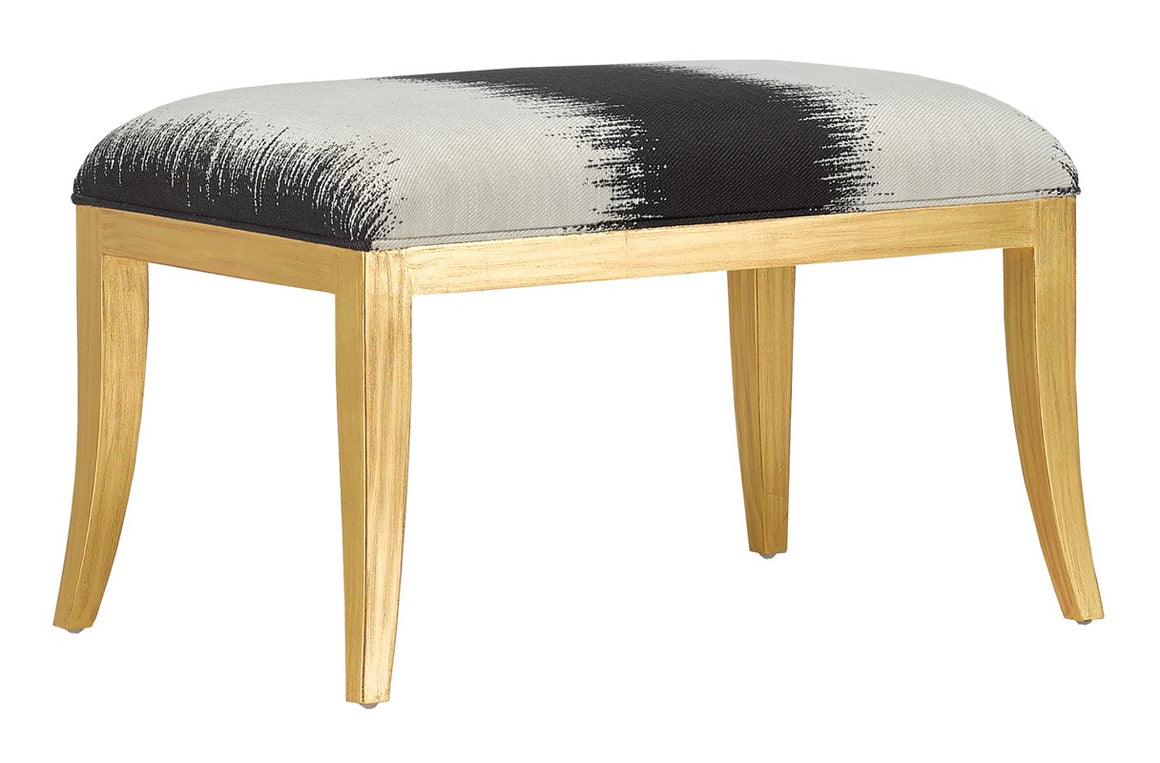 Currey and Company Garson Kona Ottoman - Antique Gold