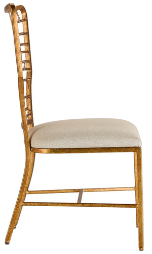 Currey and Company Vinton Sand Chair - Gilt Bronze