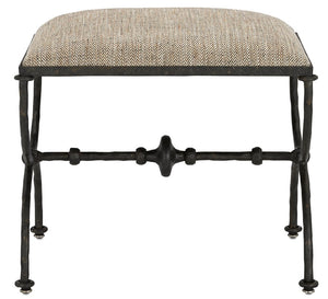 Currey and Company Agora Peppercorn Ottoman - Rustic Bronze