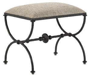 Currey and Company Agora Peppercorn Ottoman - Rustic Bronze