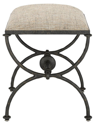 Currey and Company Agora Peppercorn Ottoman - Rustic Bronze