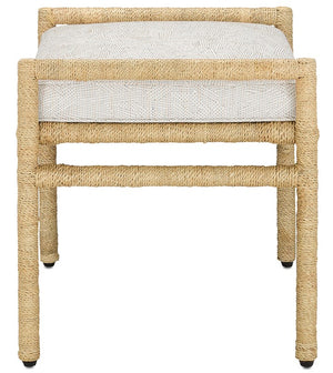 Currey and Company Olisa Pearl Ottoman - Natural