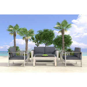 Cosmopolitan Side Table Brushed Aluminum - Brushed Aluminum