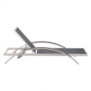 Arch Chaise Lounge Chair - Black & Aluminum