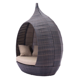 Island Cabana Woven Lounger - Brown & Beige
