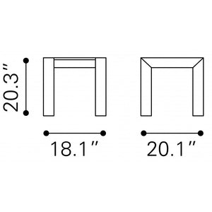 Cosmopolitan Side Table Brushed Aluminum - Brushed Aluminum