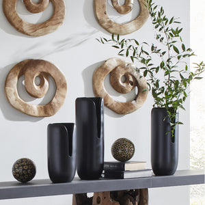 Interval Medium Black Wood Vase