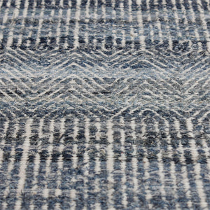 Bolivia Handwoven Birds-Eye Pattern Wool & Denim Rug - Blue