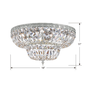 Crystorama 4 Light Clear Hand Cut Bronze Ceiling Mount