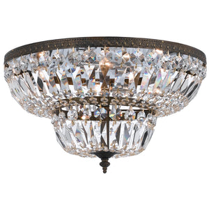 Crystorama 4 Light Clear Hand Cut Bronze Ceiling Mount