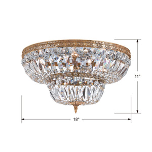 Crystorama 4 Light Clear Hand Cut Bronze Ceiling Mount
