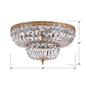Crystorama 8 Light Clear Hand Cut Brass Ceiling Mount